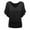 Black, variant on Fashion Women Plus Size Solid V-Neck Batwing Sleeve Fold Hem Loose Top T-shirt Business Blouses for Women