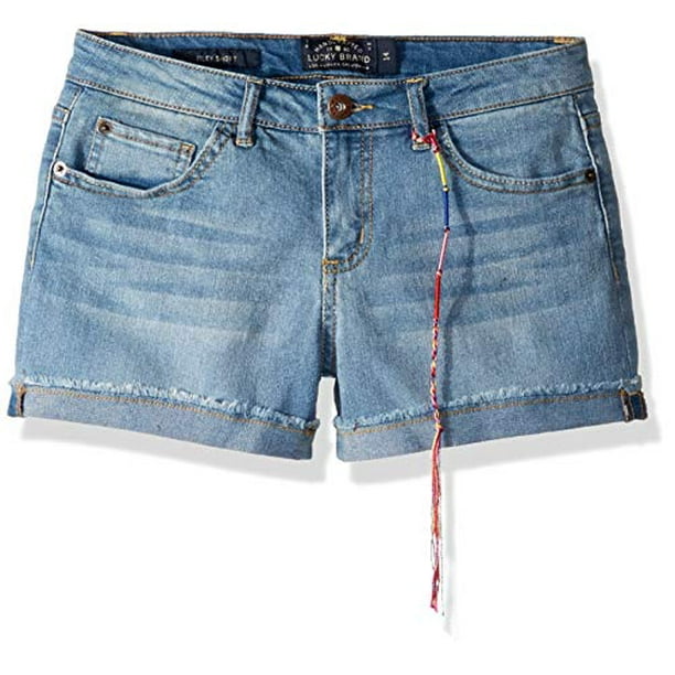 Lucky Brand Girls 5-Pocket Cuffed Stretch Denim Shorts, Riley Christie, 2T