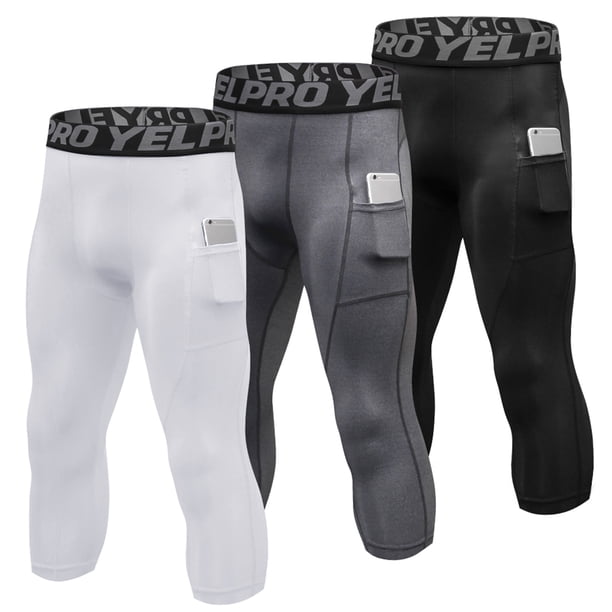 Pantalones deportivos 3 paquetes de pantalones de yoga de cintura alta para hombres Pantalones depor YEL PRO Pantalones deportivos
