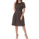 thumbnail image 2 of INSPIRE CHIC Vestido Vintage para Mujeres con Estampado Floral, Cuello Peter Pan, Largo a la Rodilla, Casual, Talla XL, Marrón, 2 of 6