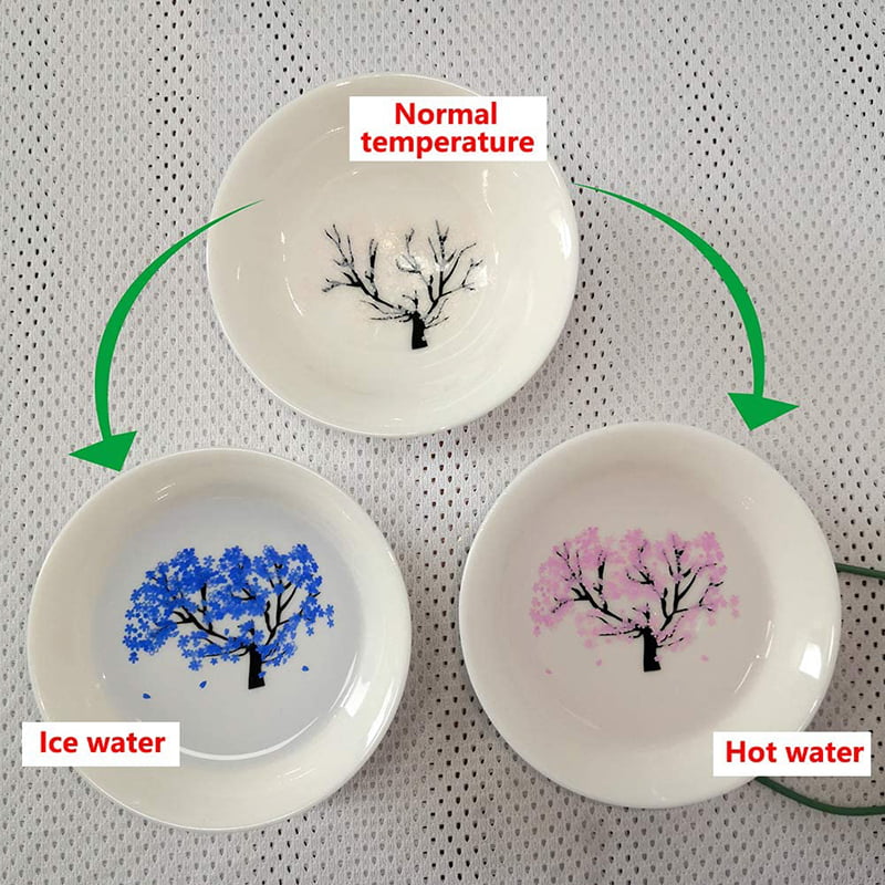 Magic Sakura Sake Cup Color Change with Cold/Hot Water-See Peach Cherry Flowers Bloom Magically Sakura Blossom Tea Bowl Syfinee 2020 New Upgrade Colour Changing Mugs 