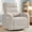 Chenille Camel, variant on BaseBeauty Swivel Rocker Recliner Manual, Corduroy Nursery Recliner Glider Chair, Swivel Glider Recliner with Double Pockets, White