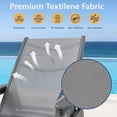 thumbnail image 4 of FOOWIN Textilene Patio Chaise Lounge Chair Set of 2, 5 Positions Adjustable Backrest Outdoor Lounge Chair with Wheels & Cup Holder, Grey, 4 of 10