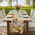 thumbnail image 4 of Table Runners 90 Inches Long Dress Scarves, Sunflowers Dog Farmhouse Coffee/Dining/Kitchen Table Runner for Living Room, Spring Watercolor Floral Stars on Linen 13x90 Inch, 4 of 9