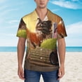 thumbnail image 2 of Fuzoiu Country Farm Morning Rooster Print Hawaiian Shirt for Men, Summer Beach Casual Short Sleeve Button Down Shirts, Men’s Beach Summer Shirts with Pocket,3X-Large, 2 of 7