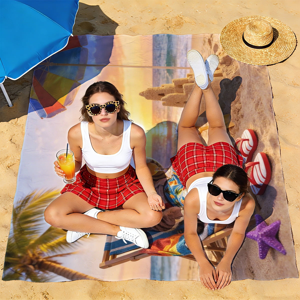 CCTFS Summer Beach Party 59×78in Oversized beach towels Microfiber for Beach Camping