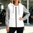 thumbnail image 6 of DeHolifer Women's Rain Jacket Lightweight Windbreaker Drawstring Full Zipper Outwear Jacket with Hood Gray L, 6 of 7