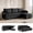 Black, variant on Xiweot Convertible Sectional Sleeper Sofa Bed, 85" L Shaped Couch with Pull Out Bed, Side Pockets & Storage Chaise, Corduroy 3 Seater Sectional Couch for Living Room Apartment (Black)