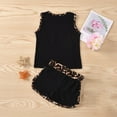 thumbnail image 5 of GYRATEDREAM 2Pcs Toddler Baby Girls Leopard Outfits Short Sleeve Pocket T-Shirt+Shorts Summer Clothes Set 1-6T, 5 of 10
