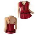 thumbnail image 4 of Soft V-neck sexy nightgown, lace red women's nightwear, mid-length dress, romantic gift for nighttime wear, 4 of 5