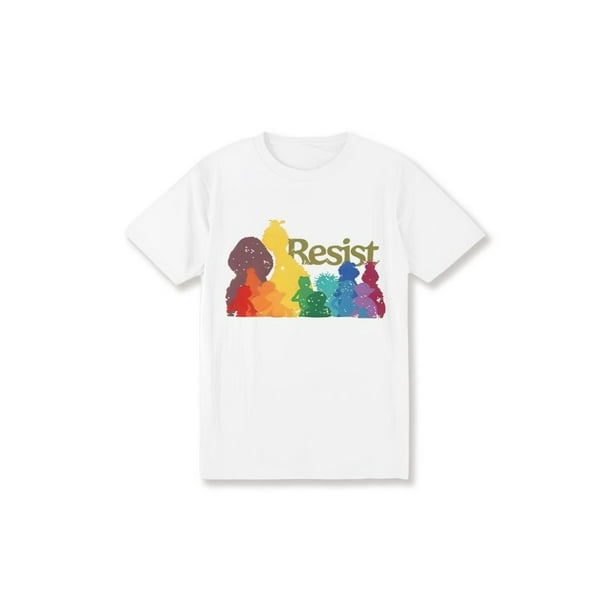 Camiseta "Salven a PBS—Resistan". Protesta política, salven la radiodifusión pública, camiseta "Manos libres".