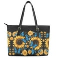 thumbnail image 2 of ZUXONGSY Sunflower Butterfly Print Handbag for Women Lightweight Satchel Handbags Portable Shoulder Bag with Zip Compartments for Work Dating, 2 of 6