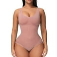 thumbnail image 3 of BLTIBY Tank Top Bodysuit for Women U Neck Solid Color Thong Jumpsuit Tummy Control Seamless Shapewear Comfy Fashion Bodysuits Pink M, 3 of 3