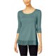 thumbnail image 2 of Style & Co. Blusa de chif?n con dobladillo para mujer, azul, peque?a Style & Co. Pull-over, 2 of 2