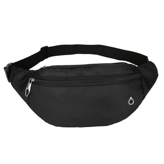 Waist Pack Bag - Waterproof Fanny Pack with Adjustable Strap for Workout Traveling Casual Running. - black