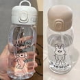 thumbnail image 5 of Portable Resistant Hand Cup Water Bottles Clear Plastic Water Bottle with Straw Cartoon Water Cup for Gym School, 5 of 8