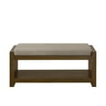 thumbnail image 4 of GZXS 40" Storage Shoe Bench with Open Shelf and Padded Linen Cushion, Wooden Entryway Seat/Bedroom Ottoman for End of Bed, Windows, Living Room, 4 of 7