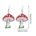 thumbnail image 2 of WIFKLSIIPG Boucles d'Oreilles en Bois Rouges à Pois Boucles d'Oreilles en Bois, 2 of 4