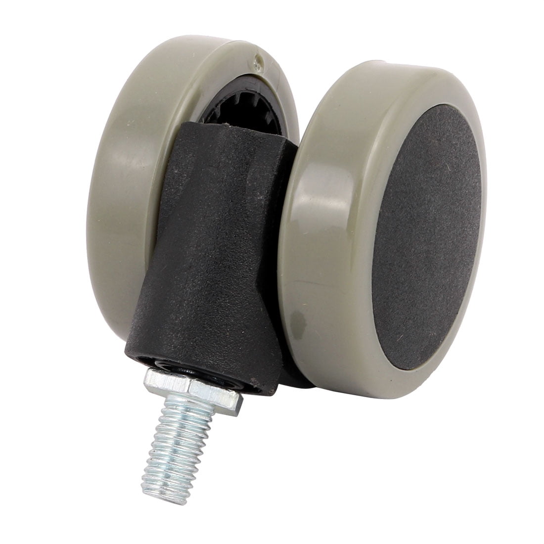 Unique Bargains 2-inch Twin PU Wheel M8 Threaded Stem Connector Brake Swivel Caster 4pcs