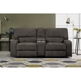 thumbnail image 2 of Lexicon Borneo Chenille 2-Piece Manual Reclining Sofa Set in Chocolate, 2 of 13