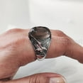 thumbnail image 5 of Smoky Quartz Mans Ring, Natural Smoky Quartz ring, Eagle, Silver Jewelry, 925 Silver Ring, Birthday Gift, Heavy Mens Ring, Arabic Design, Ottoman Style Ring, Christmas, Turkey Mens Signet Ring, 5 of 8