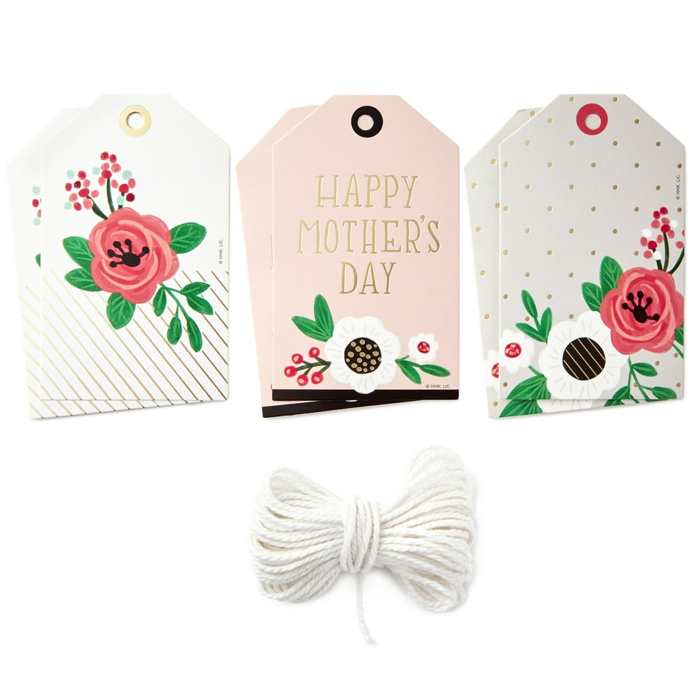Hallmark Gift Tags Set (6 Tags with String for Mother's