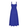 thumbnail image 4 of Yuyuzo Robes d'Été pour Femmes Décontractées Sans Manches Robes Maxi Encolure Carrée Évasées Plage Longue Robe Soleil, 4 of 5