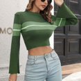 thumbnail image 4 of Vedolay Womens Casual Tops Women's Sweater 2023 Long Sleeve Ribbed Knit Loose Oversized Pullover Sweaters,Green L, 4 of 5