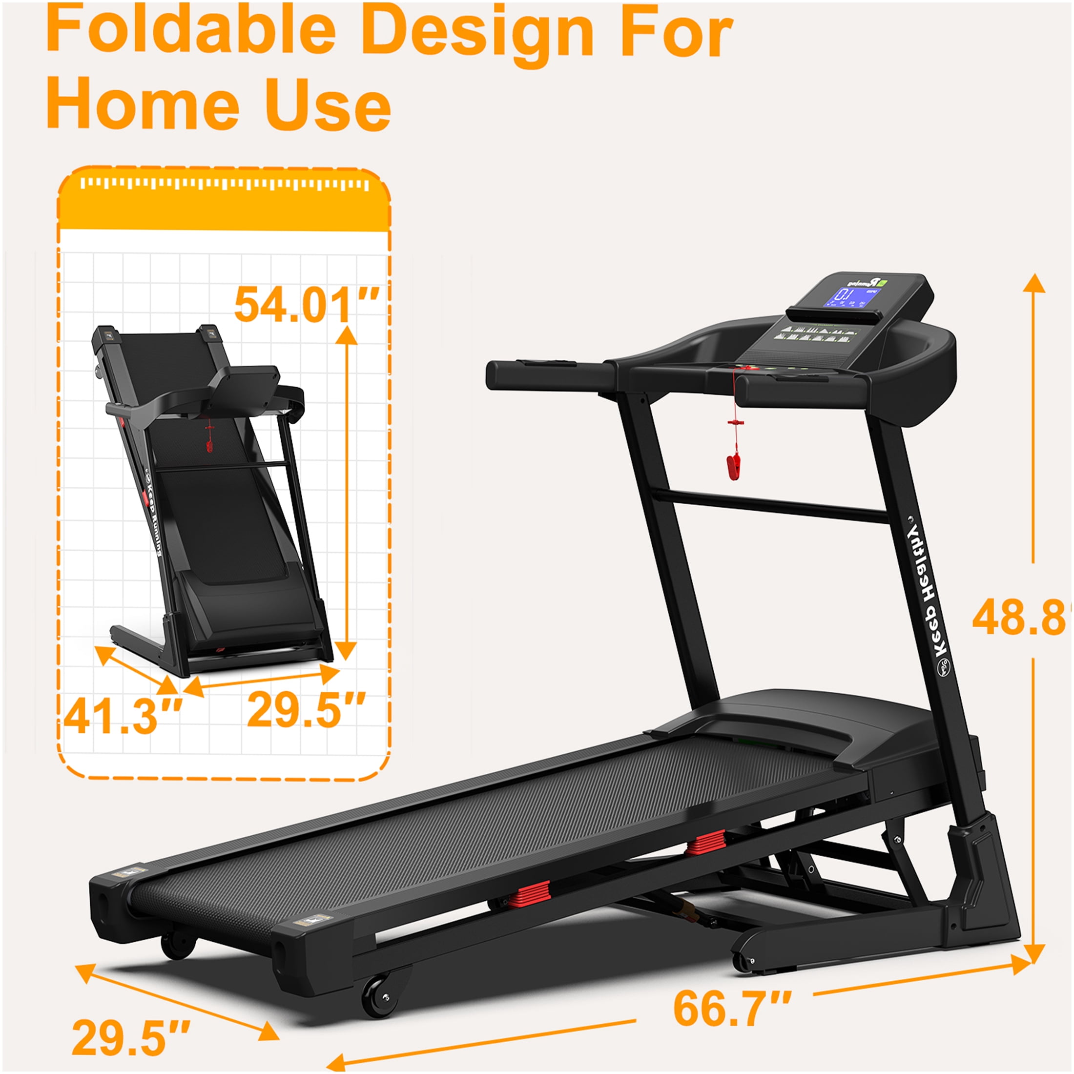 JERFIT 3.5HP Foldable Electric Treadmill for Home with Auto Incline, Bluetooth Speaker & App Control, 330lbs Capacity, Black