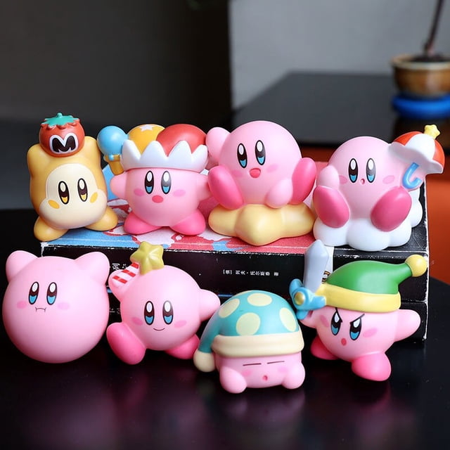6-8 piezas Anime Kirby juguetes colección de figuras de acción lindo Rosa Kirby PVC regalo de Navidad para niñazhangyuxiang