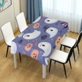 thumbnail image 4 of Yayeee Tablecloths 60" x 60" Rectangle Wrinkle Resistant Party Table Cover, Blue Cute Halloween, 4 of 8
