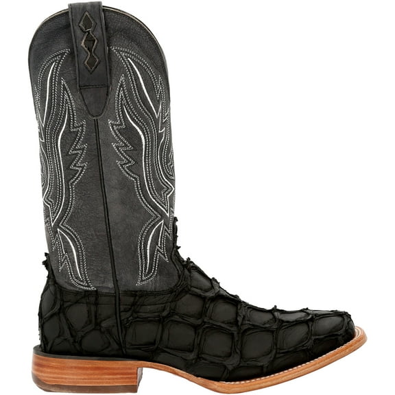 Durango Mens Premium Exotics Pirarucu Embroidered Square Toe Pull On Cowboy