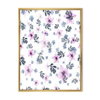 Designart 'Petals and Pink Flowers' Traditional Framed Canvas Wall Art Print