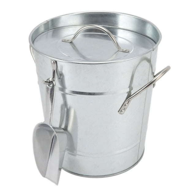 Bar Ice Tub, Galvanized Sheet Safe To Use Ice Bucket Handle Design For Restaurants Wood Color,Red,White