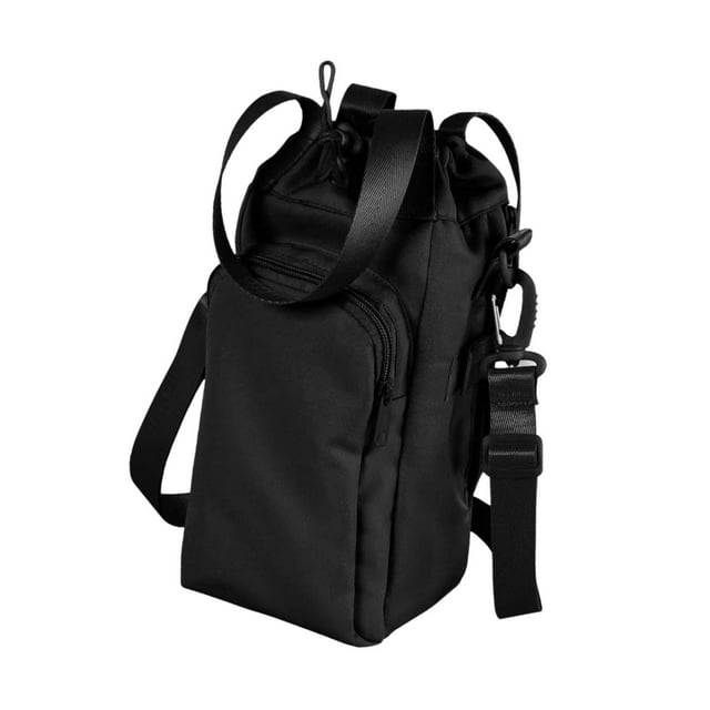 Portabotellas de agua, bandolera para hombre y mujer, con asa y Negro
