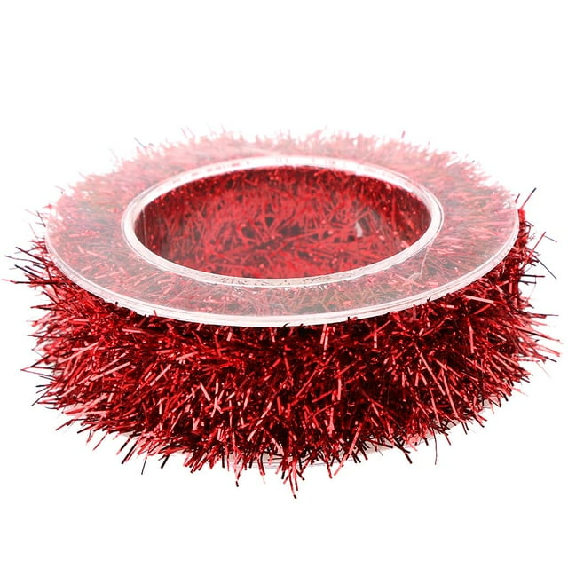 Guirnalda navideña colgante de oropel elegante para decoración navideña, 1,5 m Rojo chino