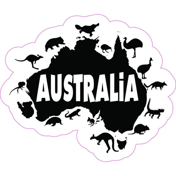 5in x 4.25in Australia Wildlife Vinyl Sticker