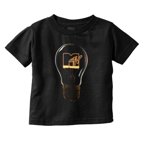 Cool Retro MTV Lit Light Bulb Logo Toddler Boy Girl T Shirt Infant Toddler Brisco Brands 6M