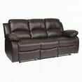 thumbnail image 6 of Modern Brown Bonded Leather Double Reclining Sofa 83" x 36.5" x 38.5"H, 6 of 10