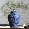 thumbnail image 4 of Porcelain Ginger Jar Decorative Ceramic Flower Vase Glazed Hand Painted for Home, 4 of 8