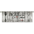 thumbnail image 5 of Black Farmhouse Rustic Kitchen Curtains Wooden Wood Small Short Cafe Window Curtains Vintage Fork Spoon Retro Barn Bathroom Living Room Bedroom Window Drapes Treatment 2 Panels (27.5x39 Inch), 5 of 5