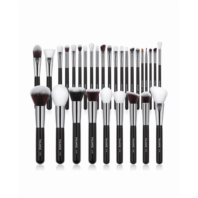 Kit 30 Pcs Para Maquillaje Profesional Color Negro