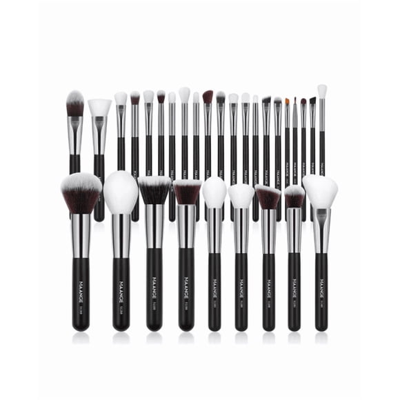 Kit 30 Pcs Para Maquillaje Profesional Color Negro