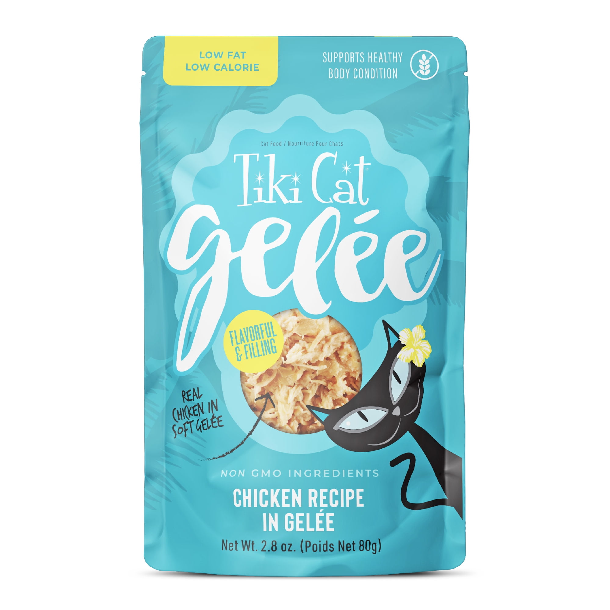 (12 pack) Tiki Cat Gelee Wet Cat Food, Chicken, 2.8 oz. Pouch