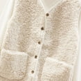 thumbnail image 6 of Ediodpoh Women Vest Casual Sleeveless Cardigans V Neck Warm Sweater Vest for Women Cute and Cozy for Winter Beige S, 6 of 9