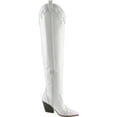 thumbnail image 3 of Women's Rhinestone Over The Knee Cowboy Boots Pointed Toe Western Style Chunky Block Heel Tall Boots, 3 of 6