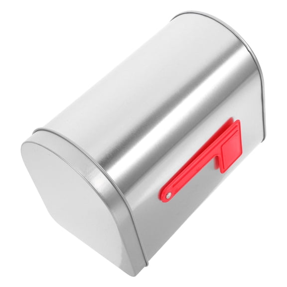 Masteelf Small Metal Mailbox with Raised Signal Flags, Post Mount Tinplate Mailbox for Classroom, Playhouse, Crafts, Valentines, and Decorating