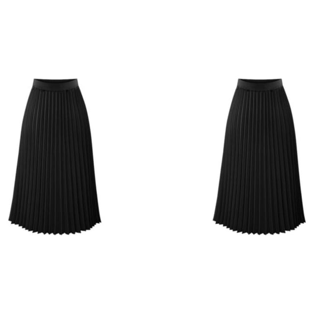 Sonducket plisada negra para mujer, faldas largas de tela cómodas elegantes y adelgazantes para mujer, negra, Midi Type4 NO4