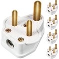 thumbnail image 1 of 5 Amp Round Pin Plugs Mains Plug 3 Pin Lighting Plugs for Stage Lighting Lamp (White 10 pcs), 1 of 5