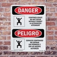 thumbnail image 5 of Confined Space Do Not Enter Bilingual OSHA Danger Aluminum Sign 24 Inch x 18 Inch - 10 Pack, 5 of 8